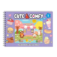 Cute & Comfy Super Extra Edição 01 – Livro de Colorir Adulto – Capa Dura Holográfica