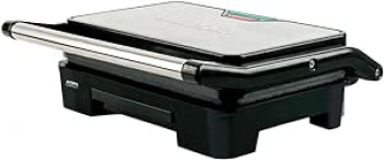 Grill Asteria Compact Mallory Grill multifunção, Luzes indicadoras de funcionamento, Alça com toque-frio e Trava de segurança 220V