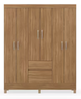 Guarda-roupa Casal Flash Ii 6 Portas 2 Gavetas Amêndola Touch – Demóbile – Marrom