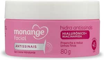 Hidratante Monange Facial Hidra Antissinais com Ácido Hialurônico e Niacinamida 80g