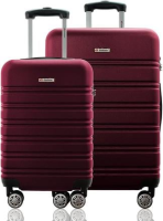 Kit Conjunto 2 Malas de Viagem Rígida Expansiva Bordo 10kg e Média Despachada 23kg Rodas Duplas 360º Cadeado TSA Gladiador A3PM Cereja