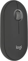Mouse sem fio Logitech Pebble 2 M350s com Clique Silencioso, Design Slim Ambidestro, Conexão Bluetooth e Pilha Inclusa – Grafite