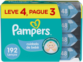 Pampers Lenços Umedecidos Aroma De Aloe Vera 192 Unidades