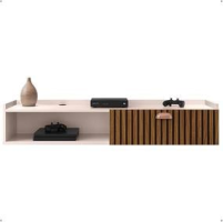 Rack Suspenso Home Classic Decoração Casa Apartamento Pequeno Sala Estar Quarto Tv 32 42 50 Polegadas 1 Porta Puxador Concha – Lojas RPM (Off White/Ripado)