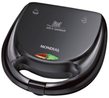 Sanduicheira Fast Grill e Sandwich Mondial S-12 750W – Preta
