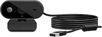 Webcam 1080p HP 320 – com Ajuste Automático de Luz, Conexão USB Plug and Play, Ângulo Largo de 66 Graus, Imagem Full HD com Microfone Integrado e Rotação 360 (53X26AA#ABL)